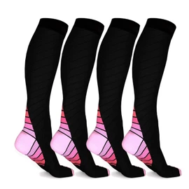 Canotagio 2 Pares de Calcetas Hombre. Calcetines de Compresión para Hombre y Mujer. Calcetas Deportivas Hombre. Calceta para Diabetico o Ejercicio Mejora Circulación. Compression Socks. (S/M, Rosa)