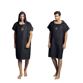 Hiturbo Microfiber Surf Poncho, Wetsuit Changing Bath Robe, Quick Dry Pool Swim Beach Towel with Hood (Black)
