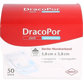 Dracopor Waterproof Sterile Wound Dressings 3.8 x 3.8 cm Pack of 50 Plasters