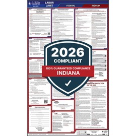 2026 Indiana and Federal Labor Law Poster (English, IN State) - OSHA Compliant All-in-One Poly Poster, J. J. Keller & Associates, Inc.