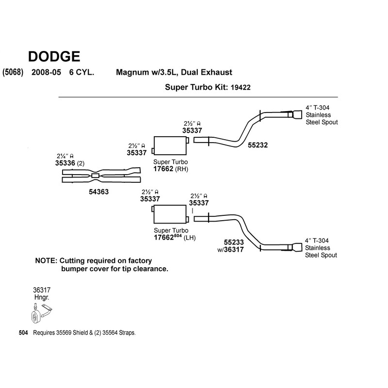 Dynomax 36317 Exhaust System Hanger for Dodge Charger