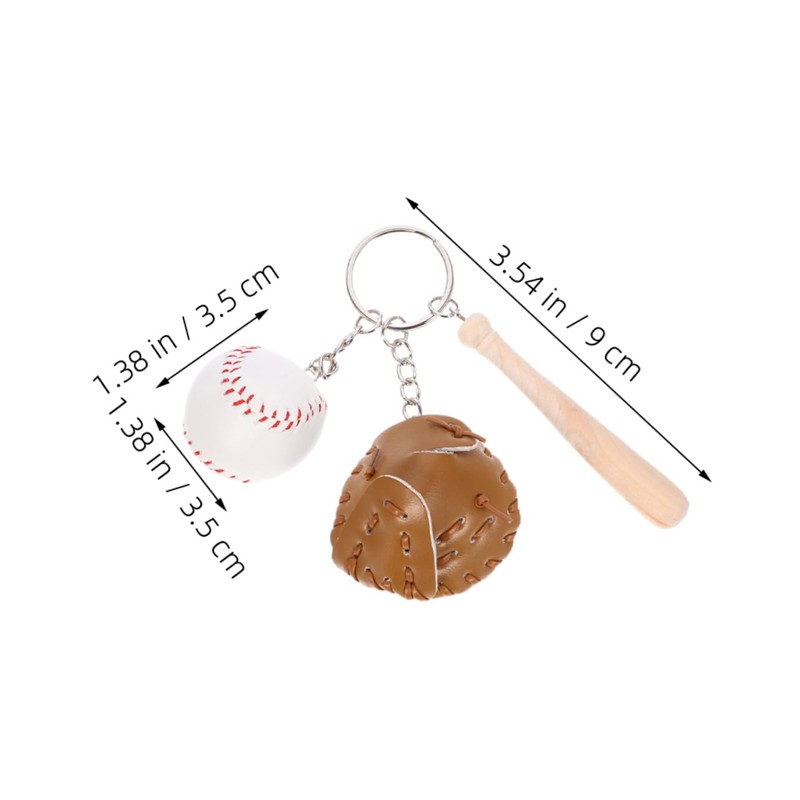 SAFIGLE 3pcs Baseball Keychain Mini Softball Keychains Stylish Bag Accessories