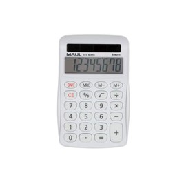 MAUL Eco MJ 455 Calculator, Solar with 8 Digits Display, Sustainable Calculator Made of Recycled Plastic, Standard Functions, Blue Angel/uz116, White