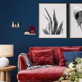 Relaxdays Floating Shelf, Set of 2, Industrial Design, Decorative Wall Shelf in 2 Sizes, Wood Metal Mix, Hanging Shelf, Natural