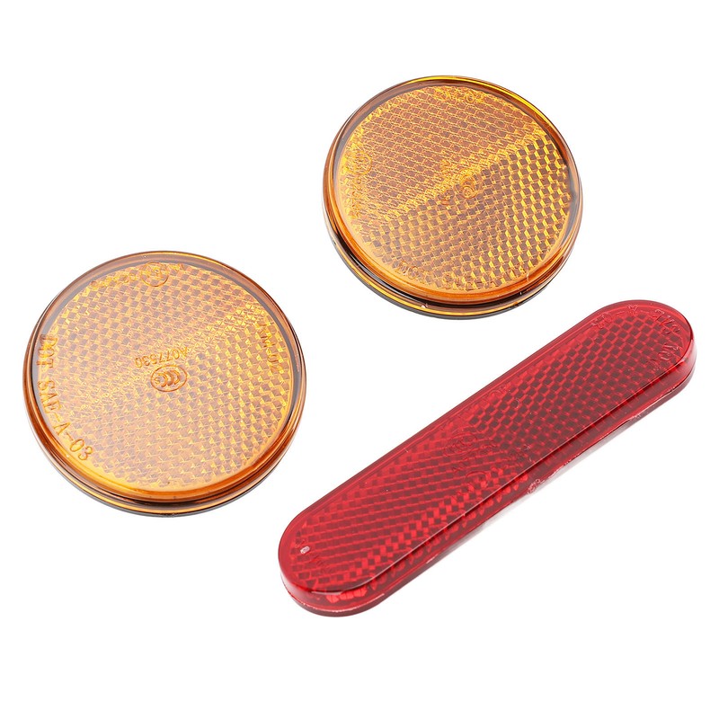 Bicycle Round Reflectors Improved Visibility Universal Fit License Plate Reflector