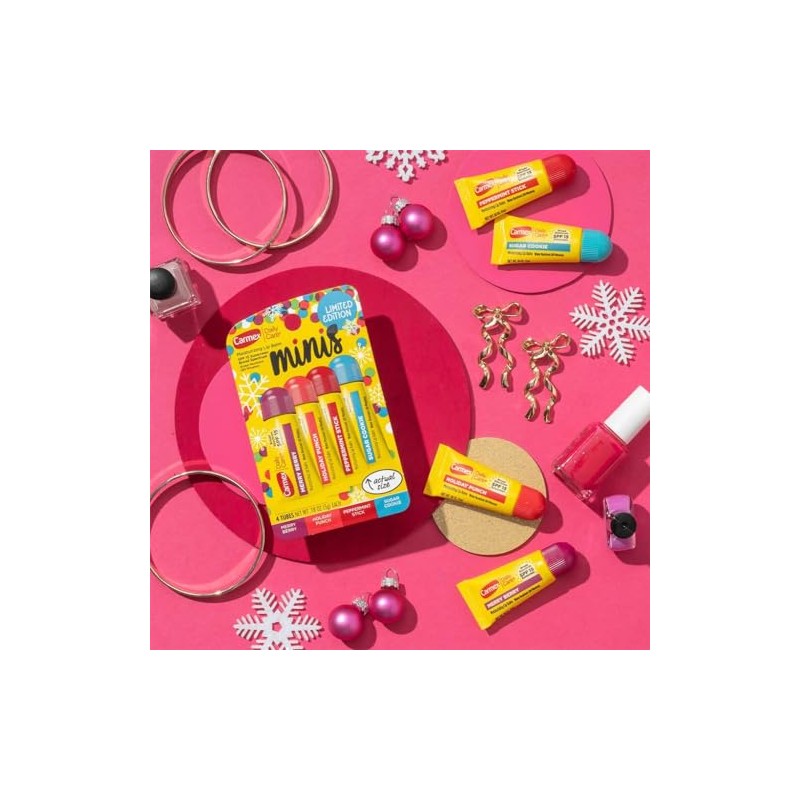 Carmex 4 Mini Tubos Cuidado Diario Hidratante SPF 15 Bálsamo