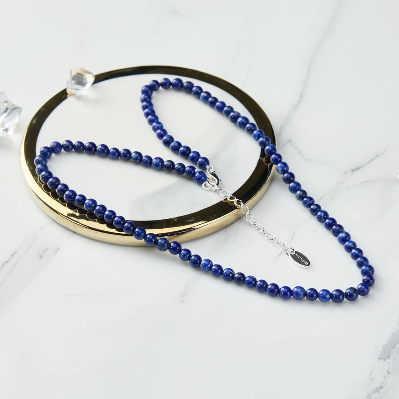 Philip Jones Lapis Mini Beaded Gemstone Necklace