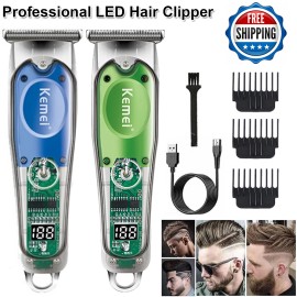 Kemei 0MM T-outlner Hair Clipper Electric Cordless Rechargeable Hair Trimmer K45 - 4-In-1 Nose Hair Trimmer