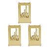 3set Pen Holder Golden Appearance Electroplating Quadrate Educational DIY Assembly