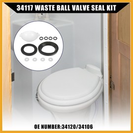 Partuto No.34120 Waste Ball Valve Seal Kit for Style II, Style Lite, Style Plus RV Toilet/Leak-Resistant RV Toilet Water Valve Module Assembly / 1Set Replacement