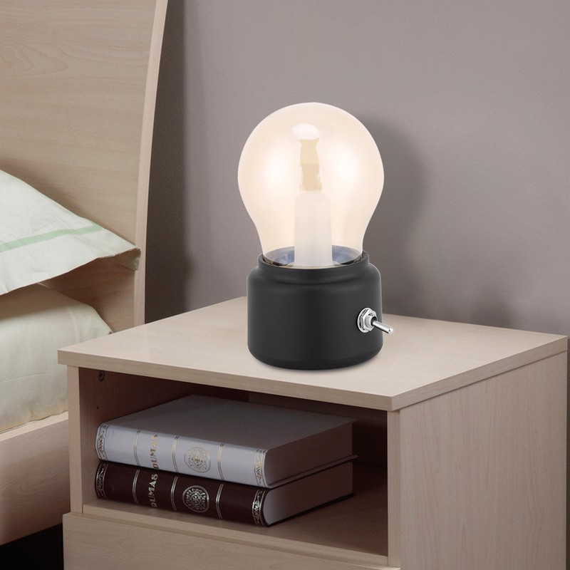Creative Retro LED Night Light USB Rechargeable Night Light Black