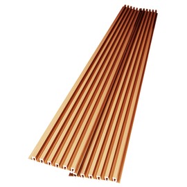 Art3dwallpanels Slat Wall Paneling, 104'' x 6.7'' Glossy Metal Finish WPC Soundproof 3D Wall Panels for Interior Wall Decor, 8 Pack Fluted Textured Panel Wall Slats, Glitter Gold