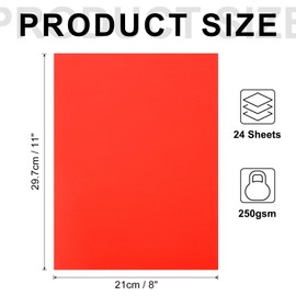 sourcing map Glow in The Dark Card 24 Sheets Blank Neon Card Stock 8"x11" 250gsm Fluorescent Blacklight Paper Printable for Party Dance Floor Ghost Supplies,Dark Orange