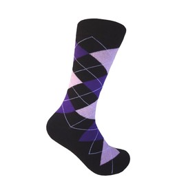 Triple M Plus Negro con calcetines de vestir multicolor, Negro/Púrpura/Lavanda, Tamaño uno para hombre