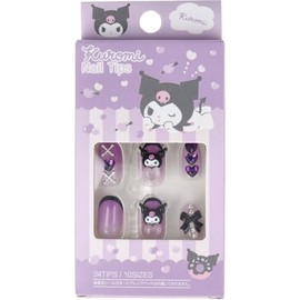 Sanrio Character Nail Tip, Chromi, Peel and Stick, 3D, 24 Pieces, Short, Gradient Stone, Nail Seal, Stylish, Popular for Girls, Removable,