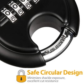DAYGOS Heavy Duty Combination Padlock - Outdoor Stainless Steel Disc Combination Lock, Weatherproof Lock for Gate, Shed, Garage, Locker(Black, 2pcs)