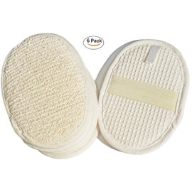 6Pack (Large 6.3x4.3 inches) Exfoliating Face Body Pad (100% Soft Terry Cloth) Cloth Materials Loofah Sponge Scrubber Brush Close Skin for Men and Women When Bath Spa and Shower