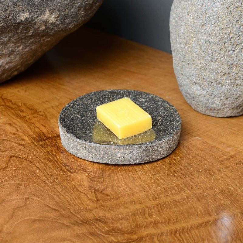 wohnfreuden Natural Stone Bowl Grey Round 10 cm – Stone