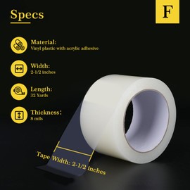 fowong Transparent Window Weather Sealing Tape, 2-1/2In x 32 Yards Clear Window Draft Isolation Sealing Film Tape, 96Ft Weather Stripping Cover Gaps for AC, No Residue