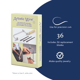 Artistic Wire Jewelers Saw Frame Kit - Jewelers Saw with 36 Blade Assortment (3/0, 2/0, 1/0 Sizes) - Ideal for Jewelers, Silversmiths, Hobbyworkers, DIYers