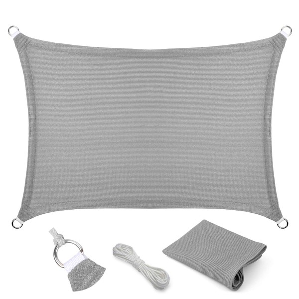 Eden's Decor 6' x 8' Grey Sun Shade Sail Outdoor