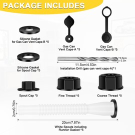 Oraivy Gas Can Spout Replacement, Old Style Gas Can Nozzle for 1/2/5/10 Gal Gas Can, 3-Kit Flexible Pour Nozzle, Upgrade Fuel Can Spout, Anti-Spill