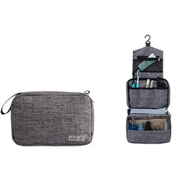 Hanging Pouch, Toiletry, Hanging Toiletry Bag, Toiletry Pouch, Waterproof, Large Capacity, Travel Pouch, Small Items, Storage, Toiletry Bag, Includes Hook, Business Trip, Travel, Lightweight, Gray,