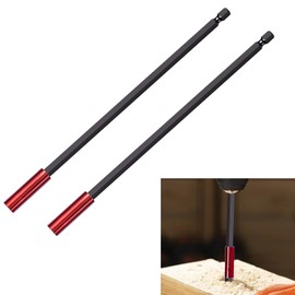 2 PCS 305mm Magnetic Bit Holder, Strong Locking Drill Bit Extension for Impact Driver, 1/4 inch Quick-Change Hex Shank Steel Screwdriver Extension compatible with Milwaukee Bosch Dewalt etc