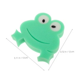 KOMBIUDA 4pcs Soft and Gentle Bath Sponges for Creative Cartoon Design for Fun and Engaging Bath Light Green Color