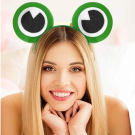 Frog Headband | Headband with Frog Eyes | Hair Accessories for the Perfect Frog Costume - Crazy Frog | for Women, Girls & Men for Carnival (Frog Headband)