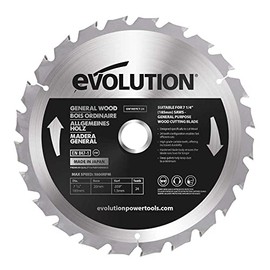 Evolution Power Tools GW185TCT-24 General Wood Carbide Tipped Blade, 185 mm, Silver