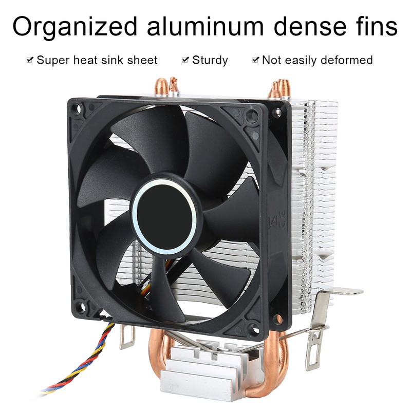 CPU Fan 4 Pin Connector Down Blow 2 Brass Pipe