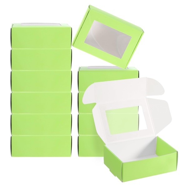 PATIKIL 3.3x2.4x1.2" Paper Soap Box with Window, 20 Pack Homemade