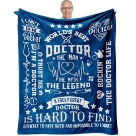 Zvzmzy Doctor Appreciation Gifts, Doctor Gifts for Men Blanket 60"x 50", Gifts for Doctors Male, Best Doctor Day Gift Ideas, Future Doctor Gift, Thank You Gift for Dr, National Doctors Day Gift Bulk