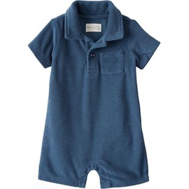 little planet by carter's Baby Romper made with Organic Cotton, Dark Sea Blue, 12M