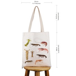 VAMSII Shrimp Lover Gift Shrimp Design Tote Bag Shrimps Cooking Chef Handbag Fishing Fisher Seafood Lover Gift (Shrimp Design T)