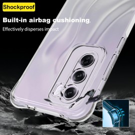 USTIYA Case for Oppo Reno 12 Pro 5G Case Clear TPU Four Corners Protection Cover Transparent Soft