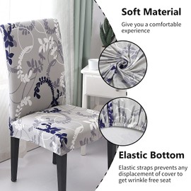 Aisprts Chair Covers for Dining Chairs 4, Dining Chair Covers Set of 4, Elastic Dining Room Chair Covers, Removable Washable Chair Cover with Backrest for Home Decor, Kitchen, Hotel, Party