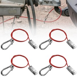 4 Pieces Breakaway Rope with Fork Head, 1 Metre Trailer Breakaway Rope, Car Breakaway Rope for Trailers, Brake Cable Trailers, Trailer Accessories for All Types of Braked Trailers and Caravans