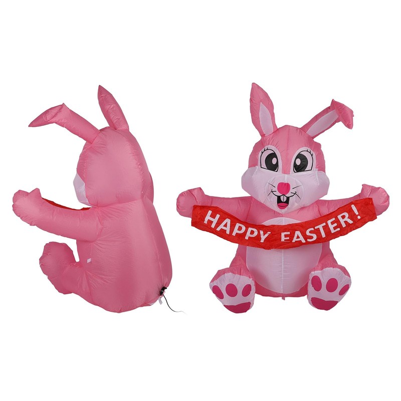 Easter Inflatable Yard Decoration 4.9ft Easter Inflatable Bunny Happy Easter
