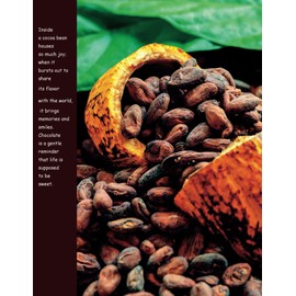 Earthy Cocoa Beans & Chocolate Chronicles Composition Notebook: Glossy ~ College Ruled ~ Watermark @ Page 61 ~ Earthy Cream-Colored Pages