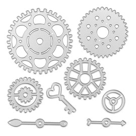 Metal Five Pieces Gear Cutting Dies,Gear Die Cuts Embossing Stencils Template Mould for DIY Scrapbooking Album Decorative Paper Dies Card Making