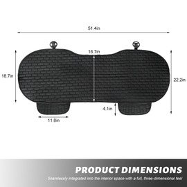 Gdnecad Car Front Seat Cover, Anti-Slip Bottom Auto Seat Cushion Pad Comfortable Cover with Storage Pocket, Breathable Linen Front Seats Protector for Most Cars Trucks SUVs (Black, Rear Seat)