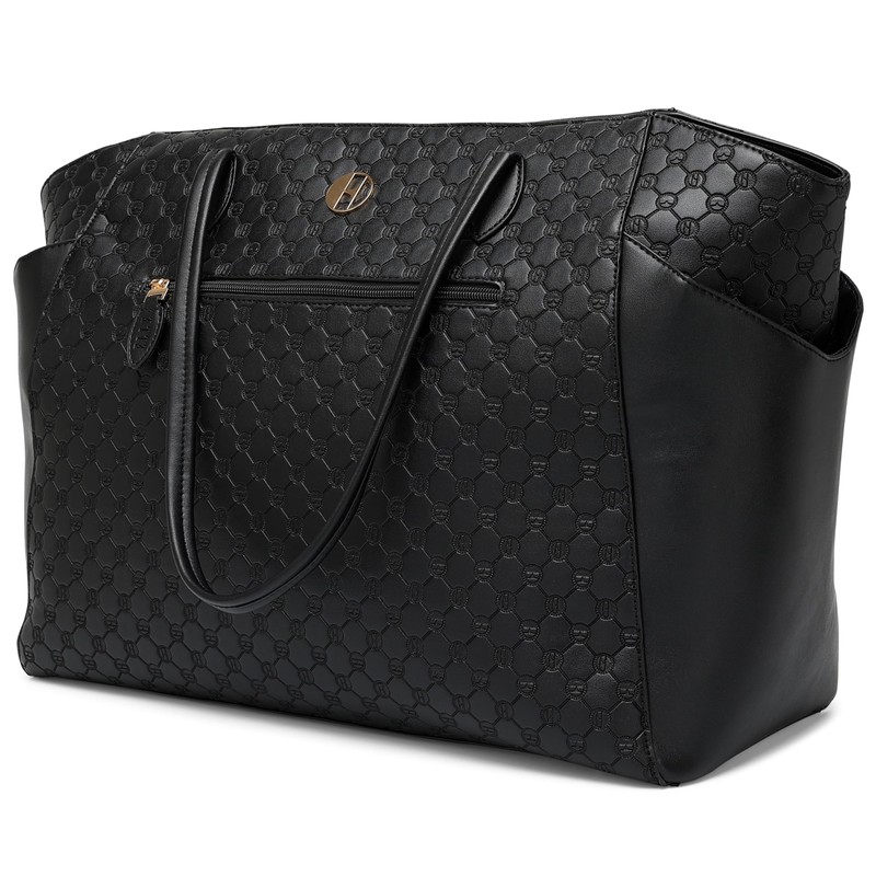 ELLE Compass 32L Vegan Leather Monogram Weekender Tote Bag