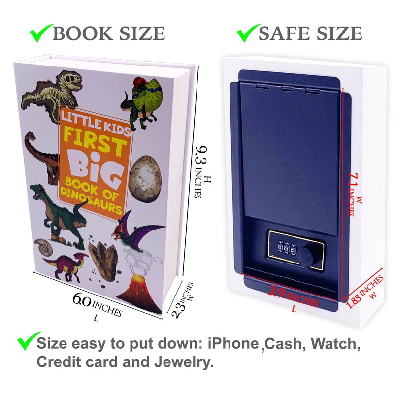 Deversion Book Safe Storage Box with Real Pages Combination Lock