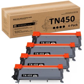 TN450 (4 Black) High Yield Toner Cartridge Replacement for Brother TN420 TN-450 to use with HL-2280DW HL-2270DW HL-2230 MFC-7360N MFC-7860DW DCP-7065DN Intellifax 2840 2940 Printer, 4 Pack
