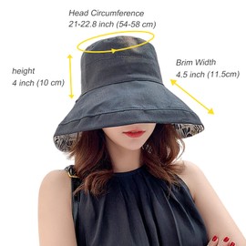 HUAMULAN Women Floral Reversible Wide Brim Sun Hats Summer UV Protection Hiking Fishing Hat Wired Edge Beach Garden Lawn Work Cap Chin Strap