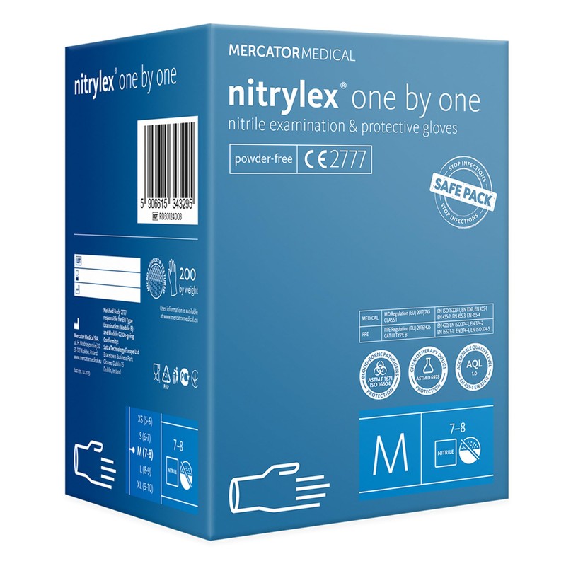 MERCATOR Nitrylex Classic One by One 200 Powder Free Examination