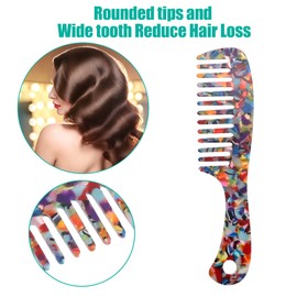 VOCOSTE Hair Comb Wide Teeth Anti-Static Hair Comb for Thick Curly Hair Comb Untangled Wet and Dry Multi-Color 1pcs