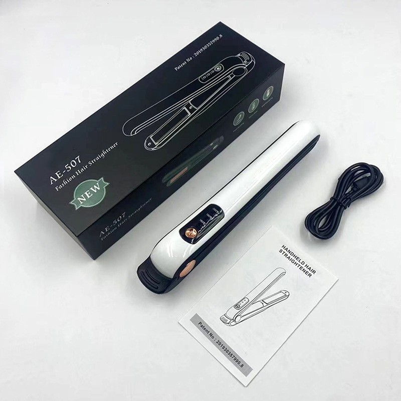 USB Charging Hair Straightener Temperature Adjustable Hair Curler Straightening Iron